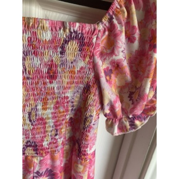 MOLICUTY FLORAL PINK DRESS, SZ L - Picture 7 of 9